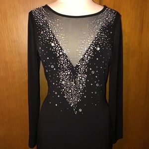 SOLD!! Black dress iridescent crystals